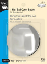 Load image into Gallery viewer, 1 Half Ball Cover Button - Silver - 6.4cm