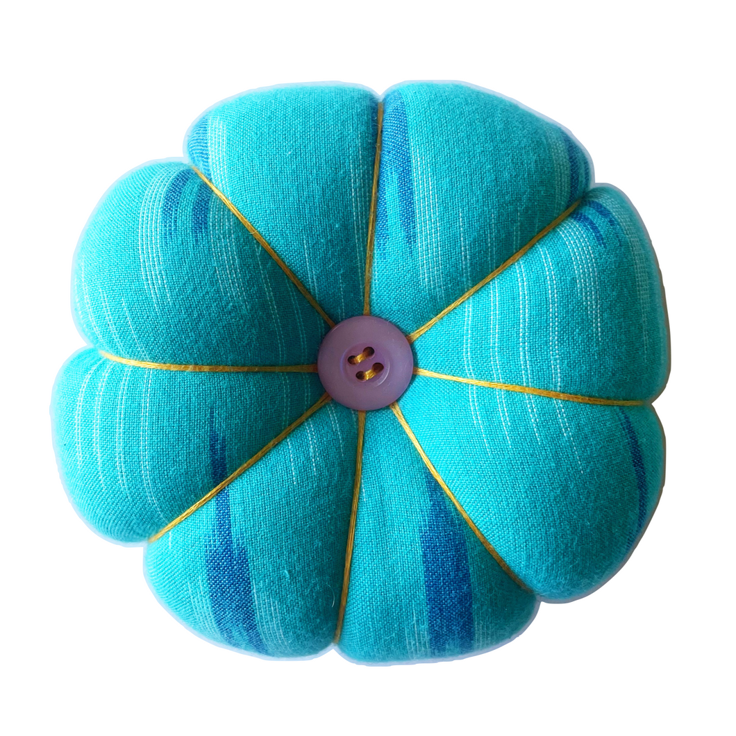 Flower Pin Cushion - Woven Teal