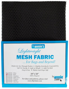 Lightweight Mesh Fabric 18" x 54" - Black