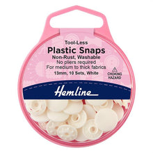 Load image into Gallery viewer, Tool-Less Plastic Snaps - 13mm - White