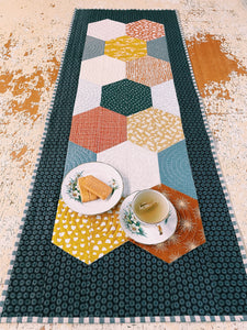 Modern Hexie Table Runner - Physical Pattern