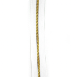 #3 Zipper Tape - 3m - White / Light Gold