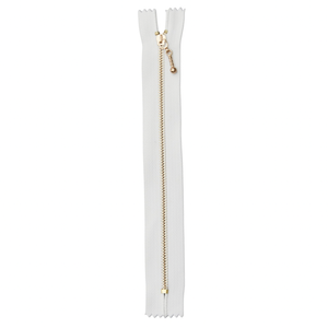 8" Pull Zipper - White