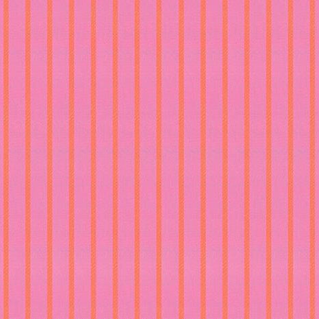 Warp & Weft Ooh Lucky Lucky - Apron Stripe - Bright Pink - Woven - 50cm