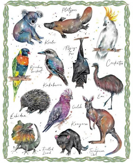 Australian Natives - Multi - Panel - 88cm