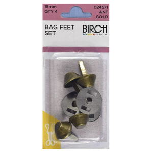 Bag Feet - 15mm - 4 x Antique Gold