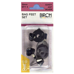 Bag Feet - 15mm - 4 x Antique Silver
