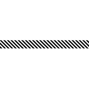 Bias Binding - 25mm Wide - 1/8 Stripe - Black - 50cm