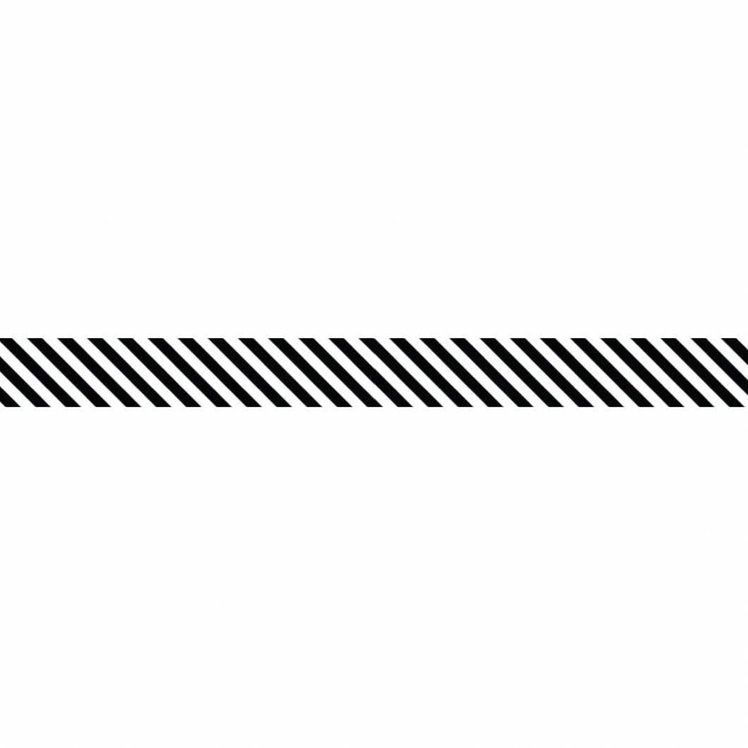 Bias Binding - 25mm Wide - 1/8 Stripe - Black - 50cm