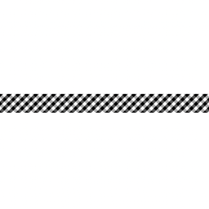 Bias Binding - 25mm Wide - Check - Black & White - 50cm