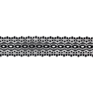 Eyelet Lace - 30mm Wide - Black - 50cm