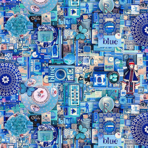 Color Collage - Blue - Fat Quarter