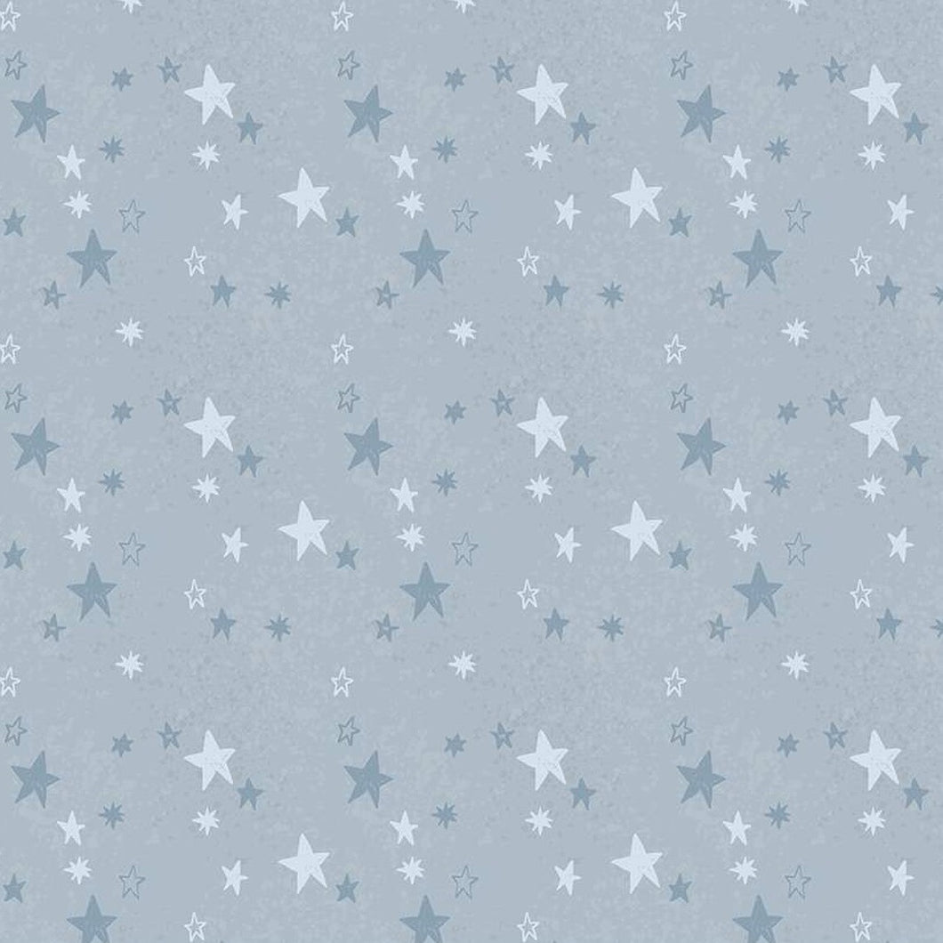 Safari Stargazing - Boy Stars - Blue - Flannel - 50cm