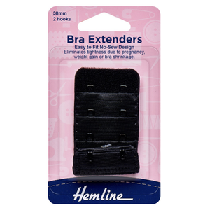 Bra Extender - 38mm - 2 Hooks - Black