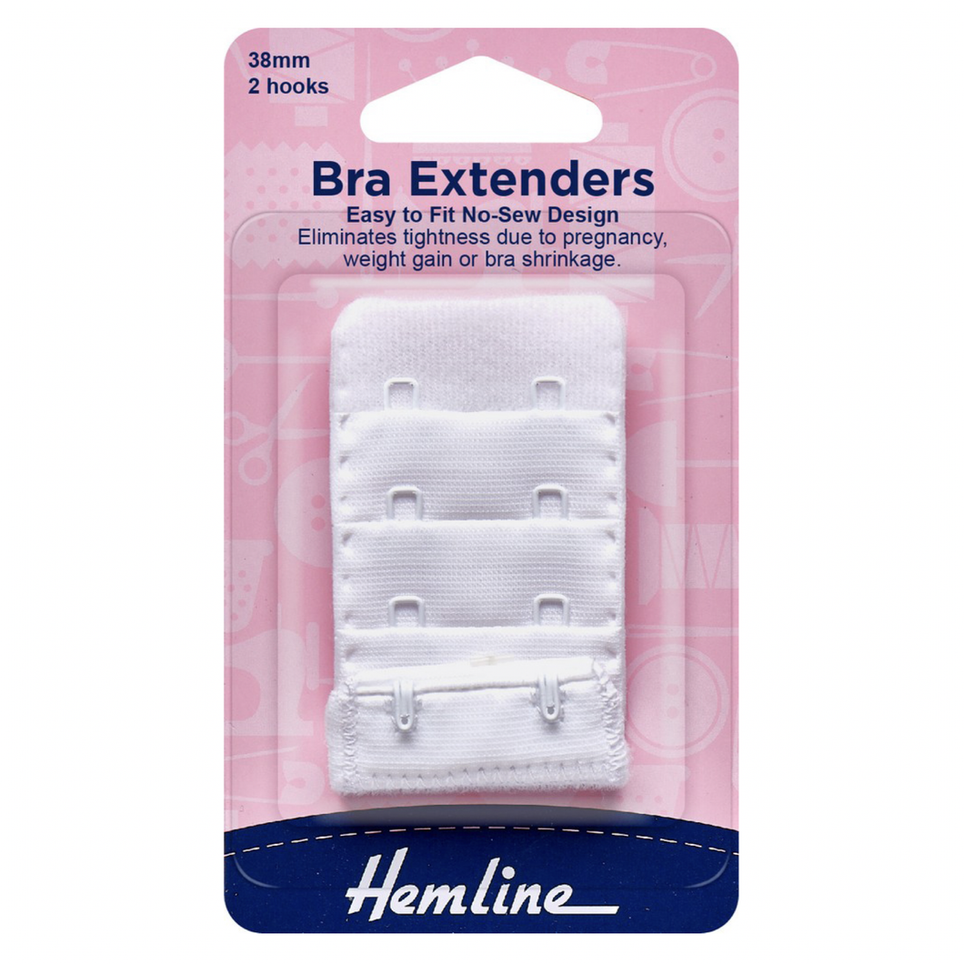 Bra Extender - 38mm - 2 Hooks - White