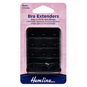 Bra Extender - 50mm - 3 Hooks - Black