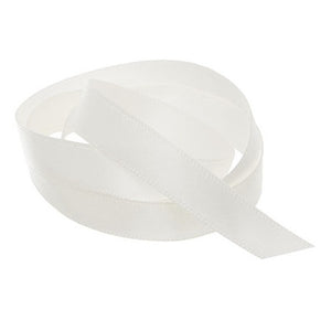 Ribbon - Double Polyester Satin - 10mm Wide - Bridal White - 50cm