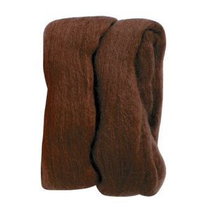 Natural Wool Roving - Brown