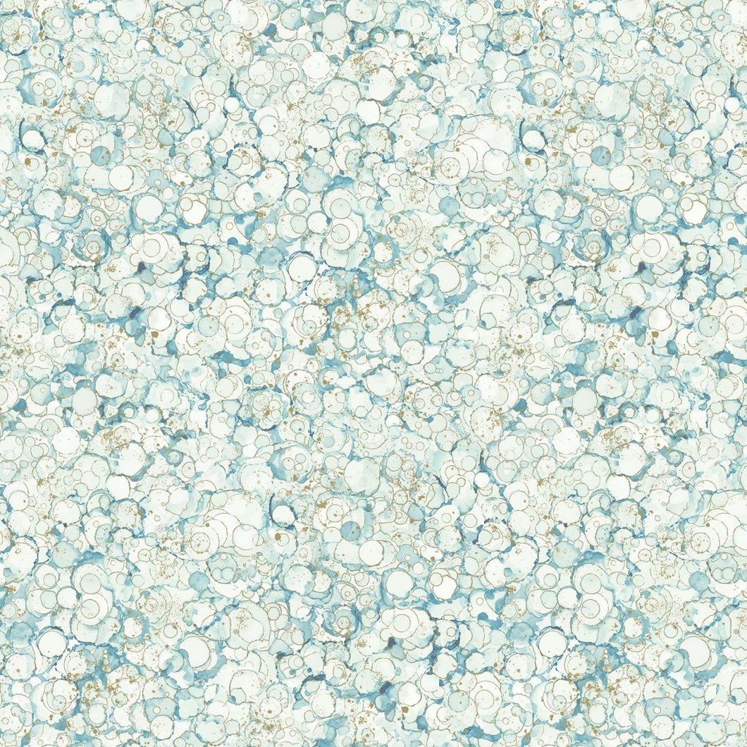 Midas Touch - Bubble Texture - Blue/Sage - 50cm