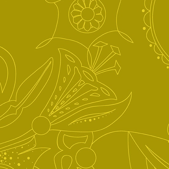 Sun Print Luminance - Carved - Chartreuse - Fat Quarter (Out of Print)
