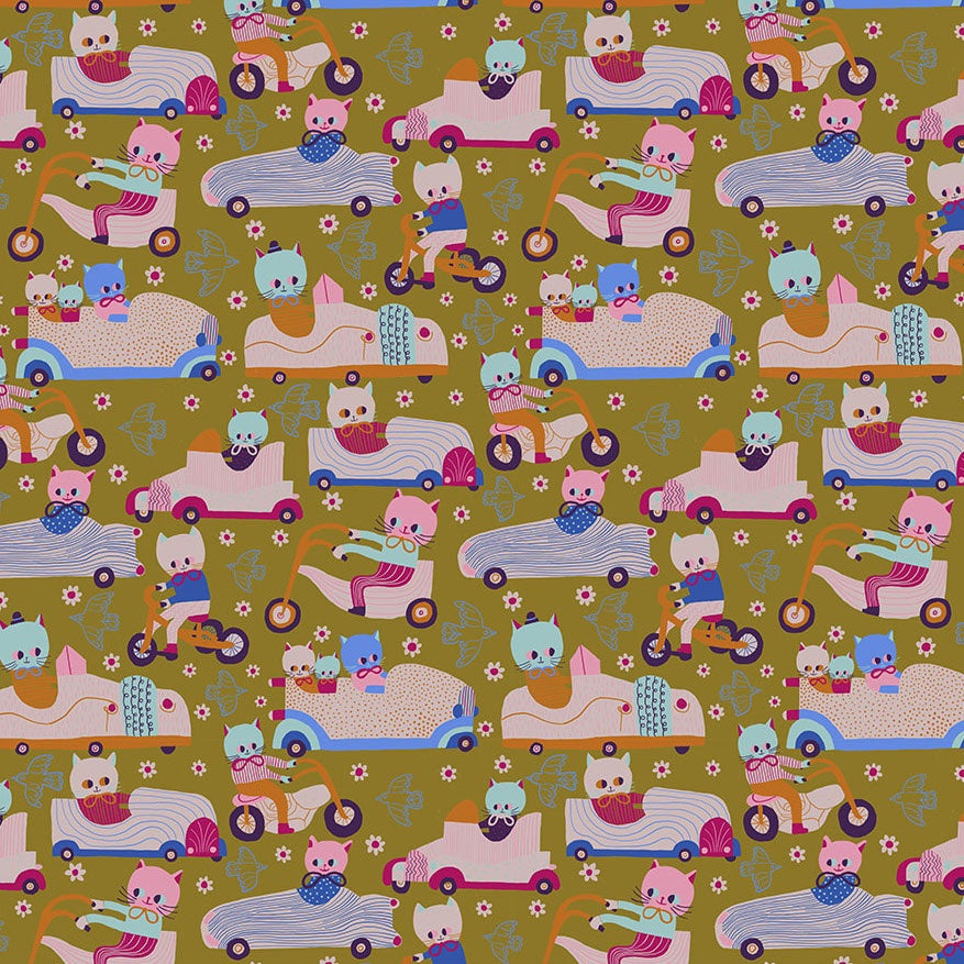 Just Kitten Around - Cat Race - Autumn - Fat Quarter