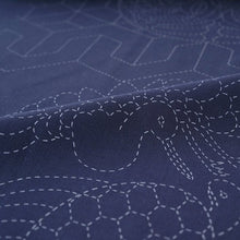 Load image into Gallery viewer, Celebration Sashiko Cloth - Kotobuki - Navy
