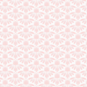 Patterned background with small floral or geometric shapes in pink on a light pink background