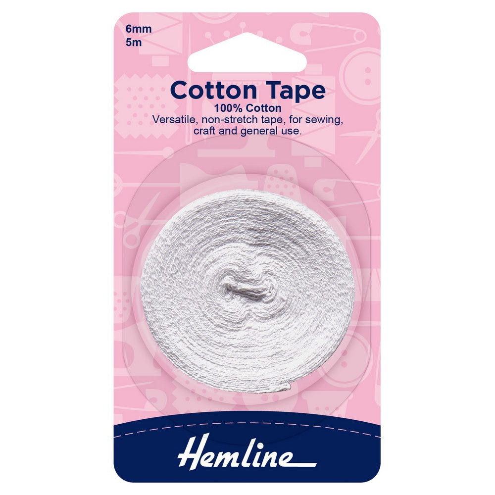 Cotton Tape - 6mm - White