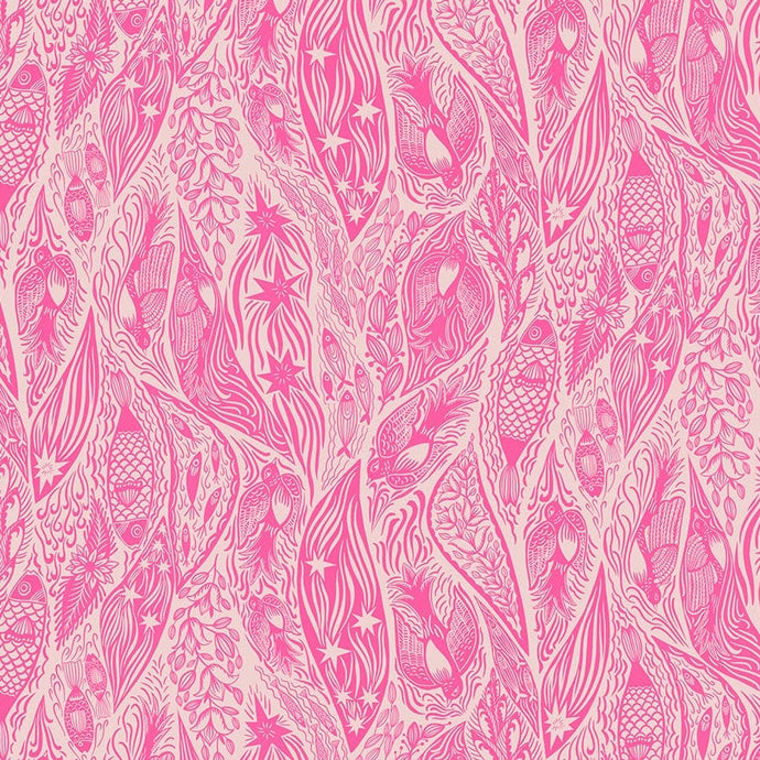 Pink and white patterned fabric texture
