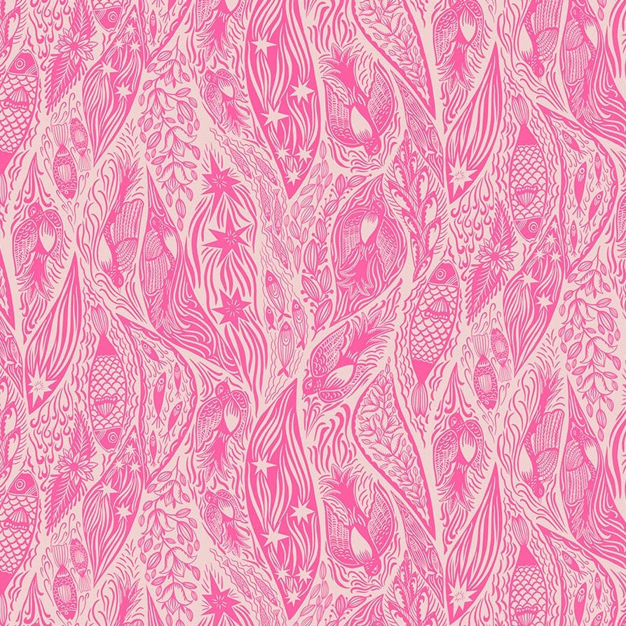 Pink and white patterned fabric texture