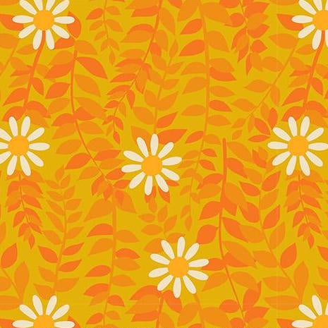 Flowerland - Daisies - Goldenrod - Fat Quarter (Out of Print)