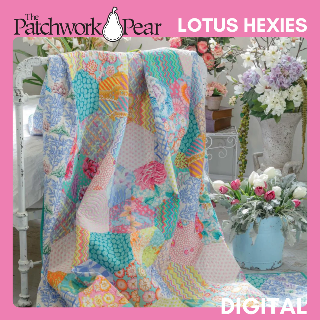 Lotus Hexies Quilt - Digital Pattern