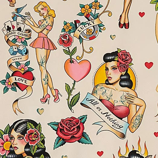 Nicole's Prints - Don't Gamble With Love - Tea - 50cm