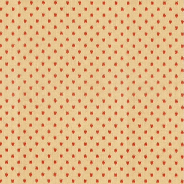 Pattern of small red circles on a beige background