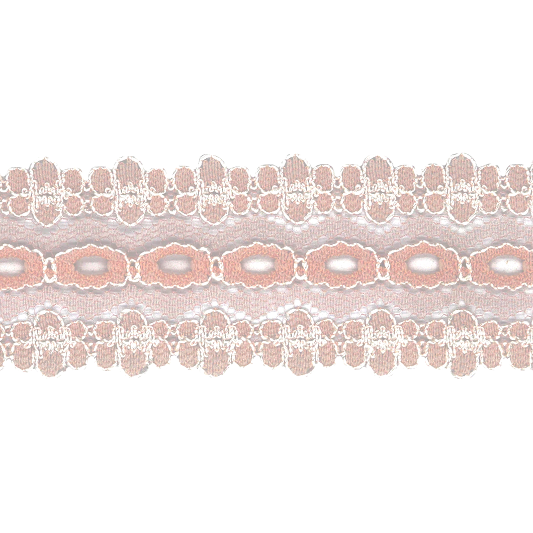 Eyelet Lace - 30mm Wide - Dusty Pink - 50cm