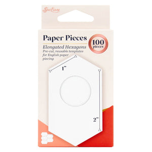 Paper Pieces - Elongated Hexagons 1" x 2"