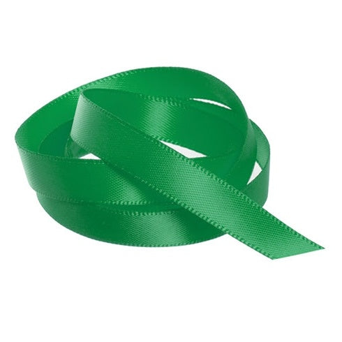 Ribbon - Double Polyester Satin - 10mm Wide - Emerald - 50cm