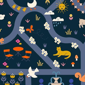 Woodland Park - Garden Map - Teal Navy - 50cm