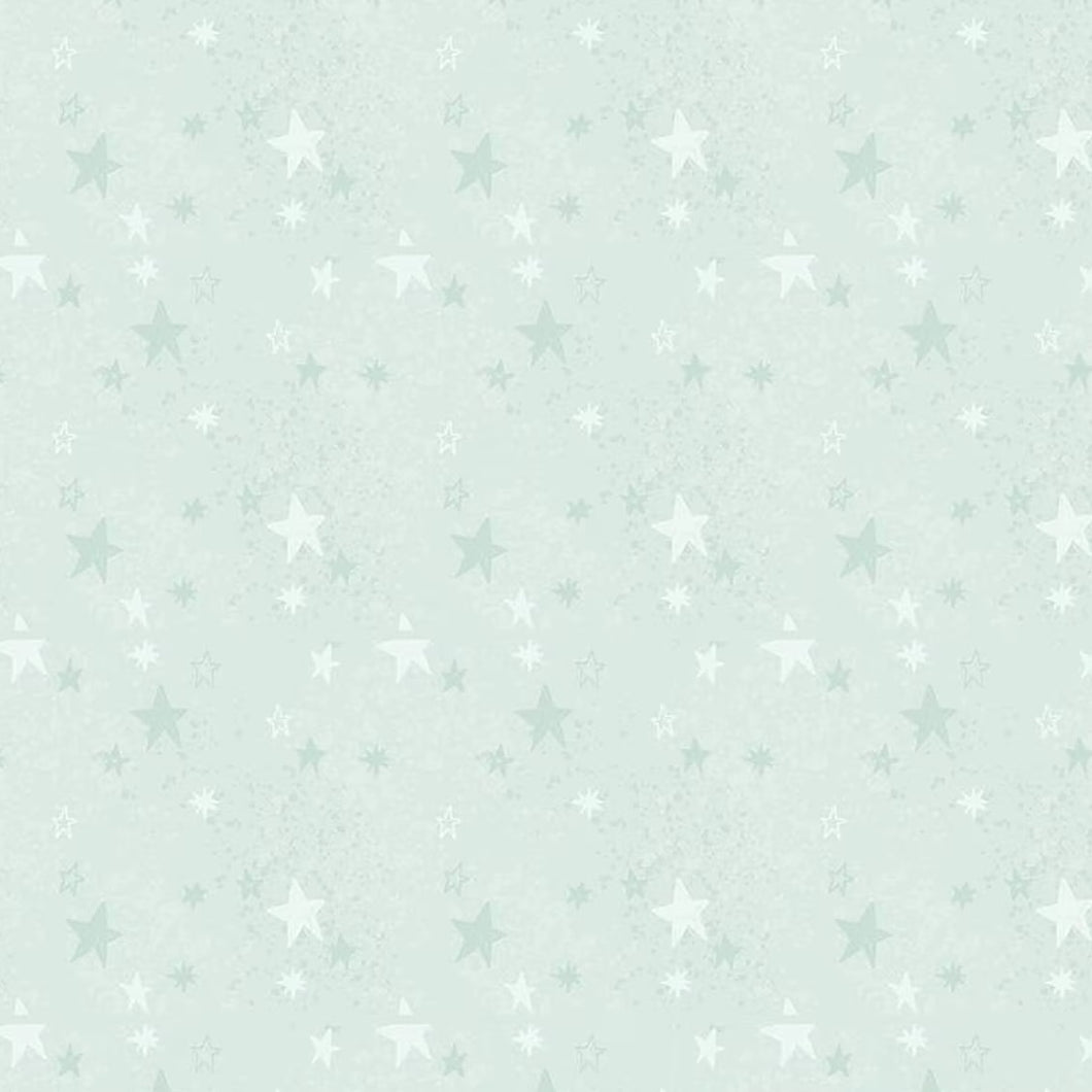 Safari Stargazing - Girl Stars - Mint - Flannel - 50cm