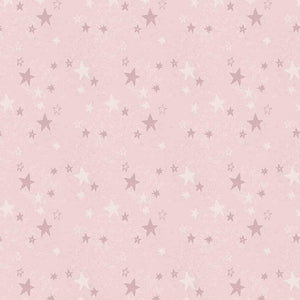 Safari Stargazing - Girl Stars - Pink - Flannel - 50cm