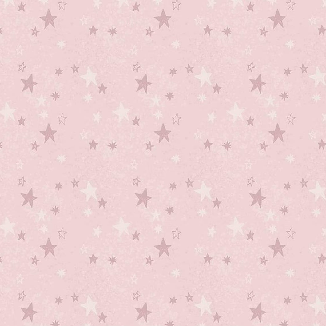 Safari Stargazing - Girl Stars - Pink - Flannel - 50cm