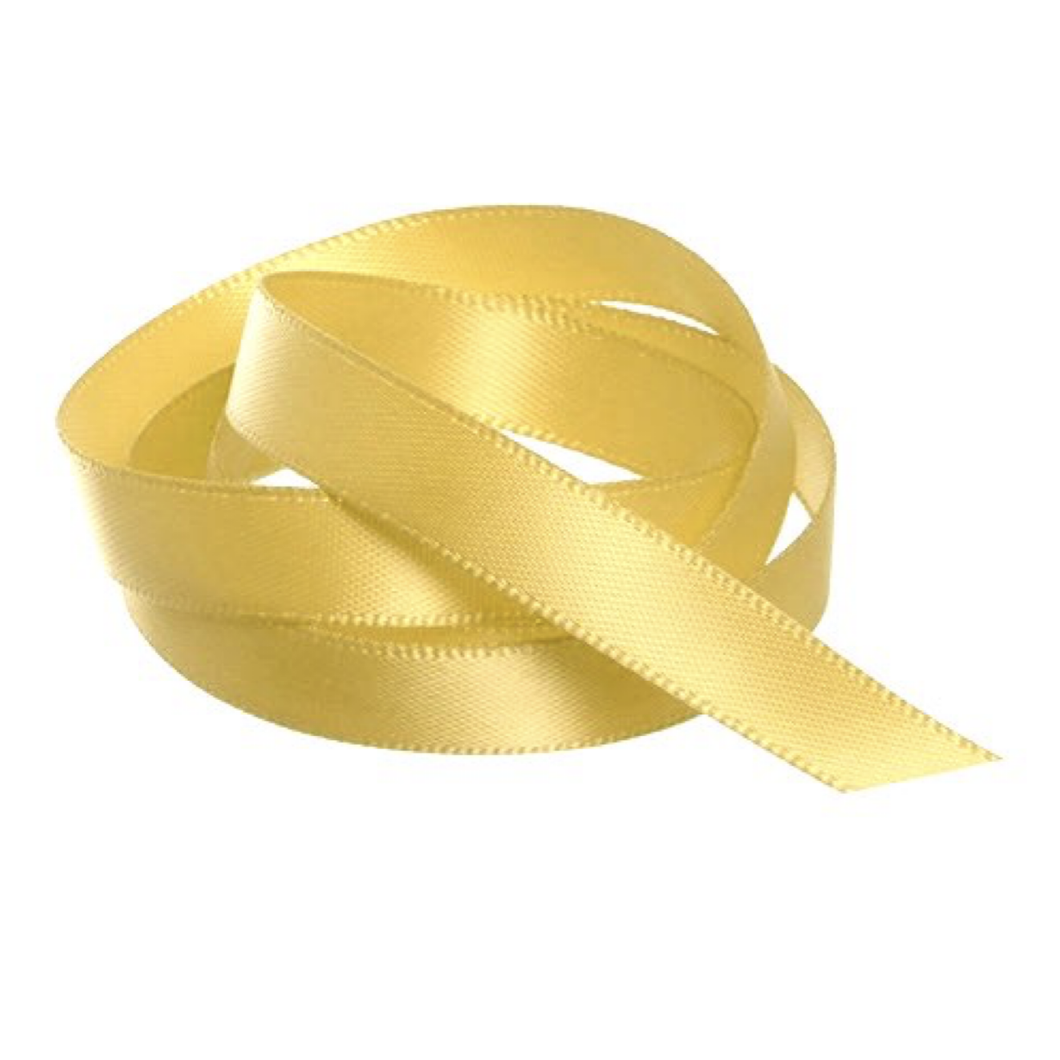 Ribbon - Double Polyester Satin - 10mm Wide - Gold - 50cm