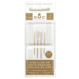 Gold Embroidery Needles - Sizes 7-8-9