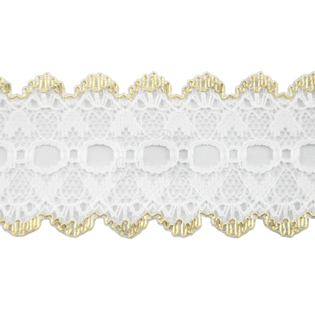 Eyelet Lace - 30mm Wide - Gold - 50cm