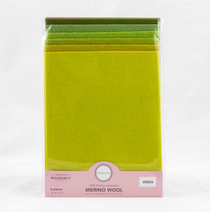 Merino Wool Felt - 7" x 9" - Green