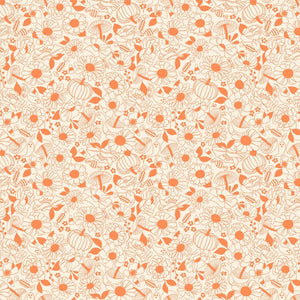 Tiny Frights - Halloween Floral - Pumpkin - 50cm
