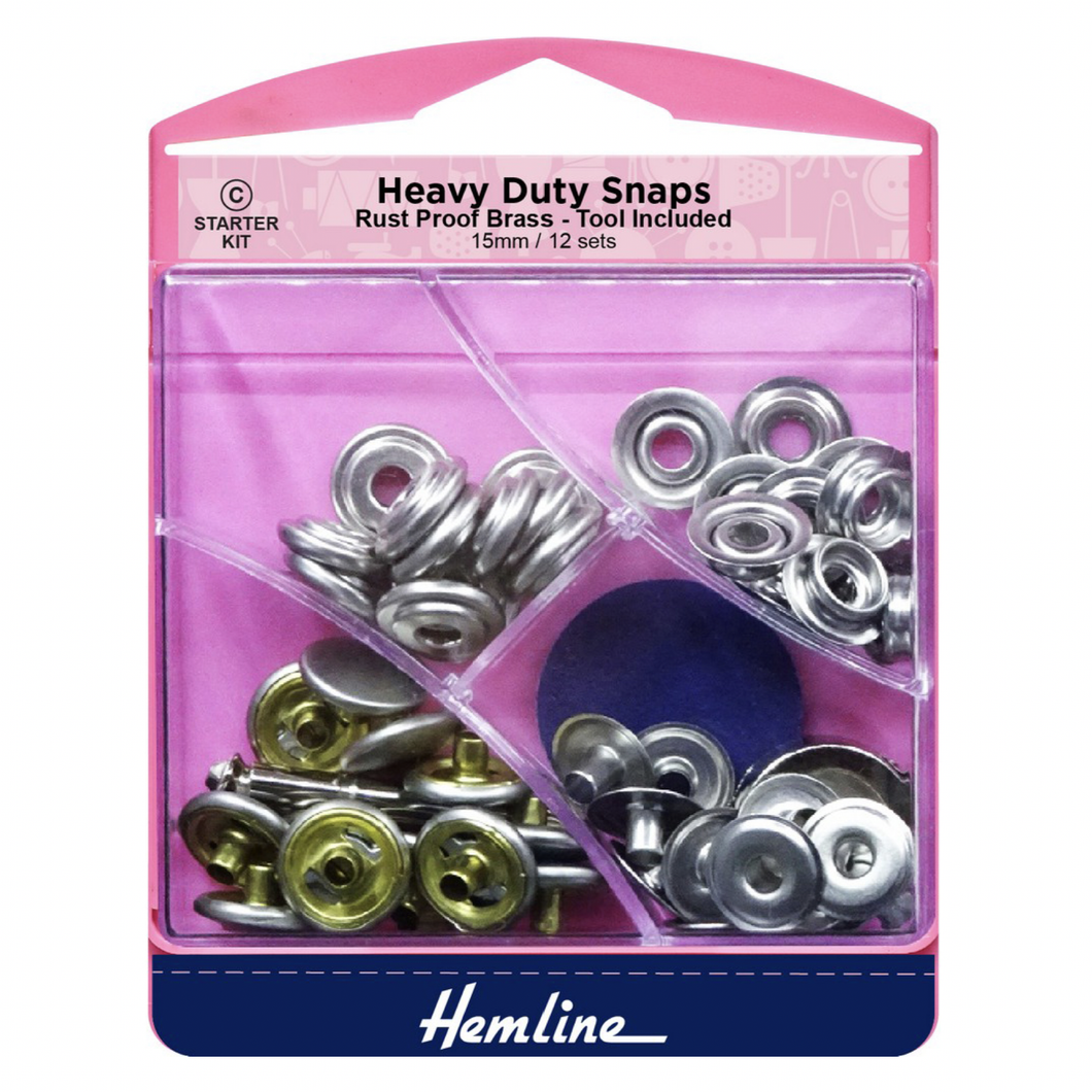 Heavy Duty Snaps - Starter Kit - 15mm - Nickel