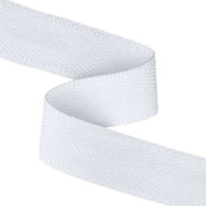 Herringbone Tape - Polyester - White - 50cm