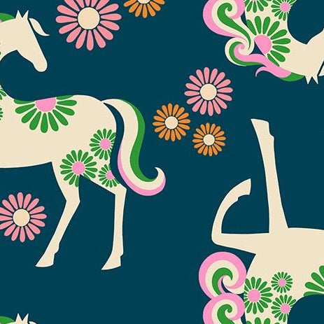 Carousel - Fancy Horse - Light Galaxy - 70% Cotton 30% Linen - 50cm