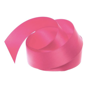 Ribbon - Double Polyester Satin - 25mm Wide - Hot Pink - 50cm